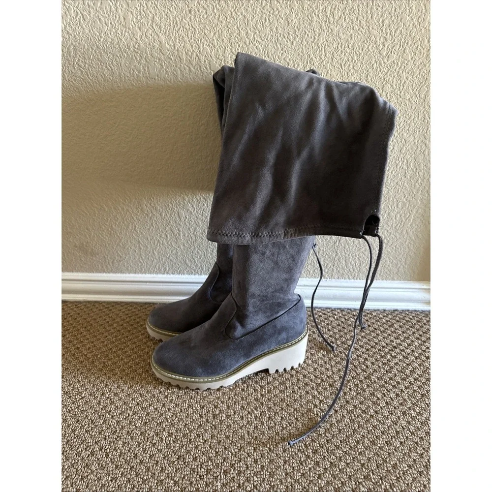 NEW NICOLE MILLER Gray Over the Knee Boots Size‎ 8